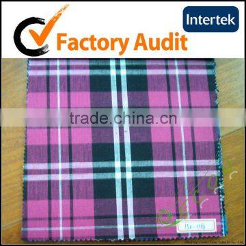 cotton yarn dyed checked fabric stock items