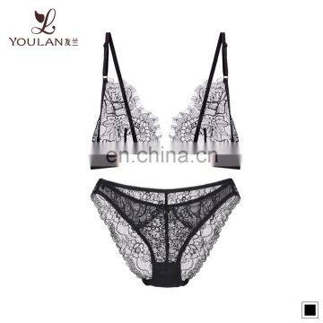 ladies sexy open lace bra set with net underwear photos set women