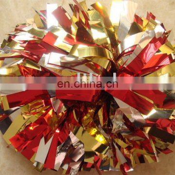 metallic cheerleading pom poms