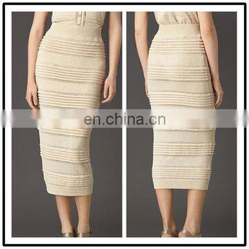 Wide Elastic Waist Tight Fashion Elegant Long Wrap Pencle Lace Skirts for Lady NT6605