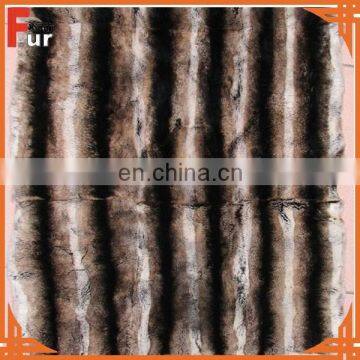 Genuine Fur Material Rex Rabbit Fur Printed Color