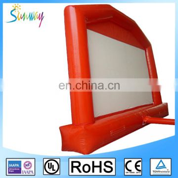 Sunway Big Red Color Advertising Inflatable Movie Garden Screen for Outdoor Cinema