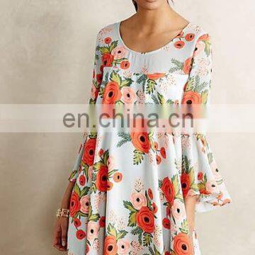 SP15 SEASON LADY LONG DRESS EVENING DRESS Fluttered Blooms Swing Dress - OEM