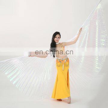 BestDance Egyptian Egypt Belly Dance Sexy bifurcate open on the back white Isis Wings with no sticks