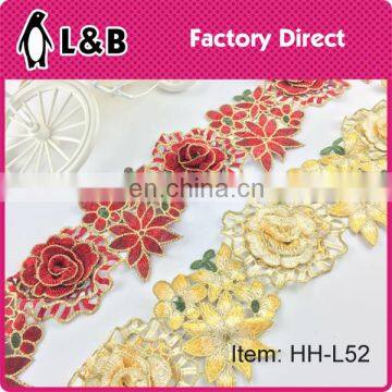 HH-L65 Elegant 3D Rose Embroidery Lace photo-5
