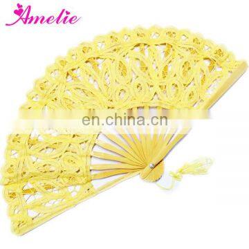 20cm Elegant yellow wedding hand fan wedding favours