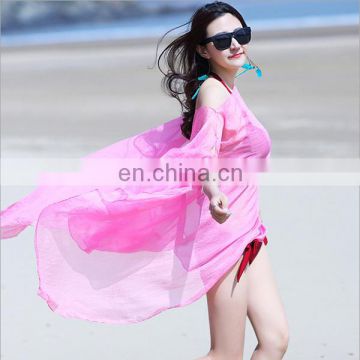 Fashion lady chiffon soild color spring summer beach scarves shawls