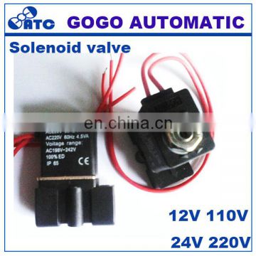 GOGO 3 way plastic solenoid valve mini 3P025-08 Port 1/4" BSP 220V AC electric control oil valve with wire lead type