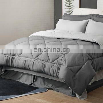 Wholesale Modern Reversible Microfiber Anti Wrinkle Contrast Color Quilt Set