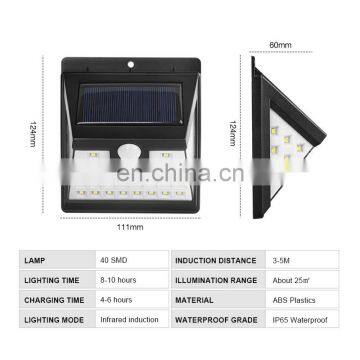 2020 Popular Solar Sensor Motion Wall Light With 40LED Solar Sensor Wall Light for Street Garden Patio photo-4