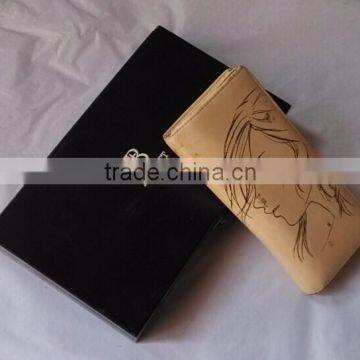 Dark Stain Finished Hinge Lid Wooden Wallet Box,black Color Wood Gift Box for Wallet Quality Choice photo-2