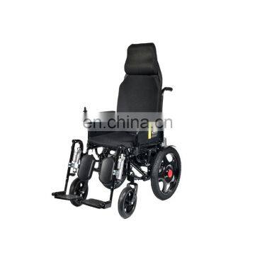 Rehab equipment high back automatic brake electric recliner wheelchair