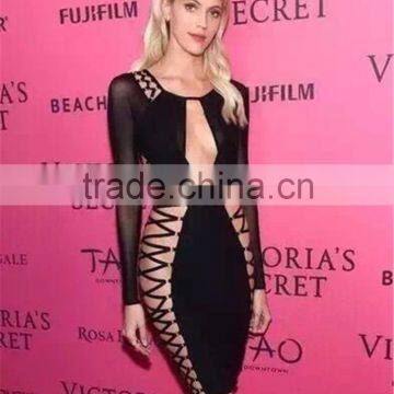 Hot Selling 2016 Perspective Hollow Out Sexy Cocktaik Dresses Bandage Dress