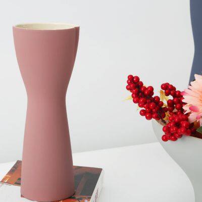 Simple Red Blue Wedding Decoration Color Ceramic Vase For Home Decor