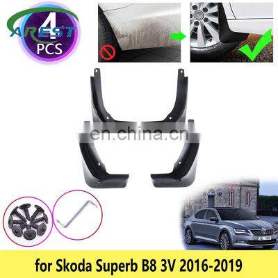4PCS for Skoda Superb 3 B8 MK3 3V 2016 2017 2018 2019 Mudguards Mudflaps Fender Mud Flap Splash Mud Guards Wheel Car Accessories