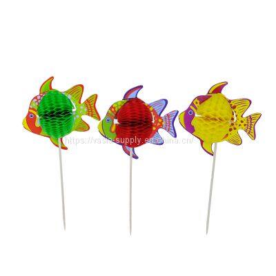 Marine Fish Sticks Picks Wooden Parasol Party Artwork Toothpick Decoration