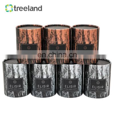 Custom  Design Candle  Packaging Cylinder Cardboard Box  with Curled Edges for Candle