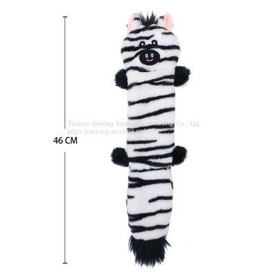Durable Simulation Animal Plush No Stuffing Cow Giraffe Zebra Chew Resistance Squeaky Plush Pet Dog Toy photo-2