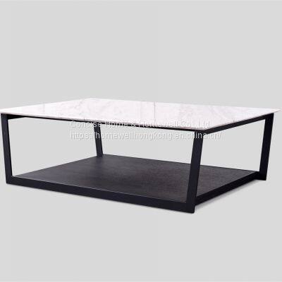 Modern real marble or wooden top rectangular LT1505-1 coffee table