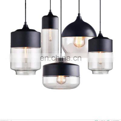 Nordic Amber Hanging Glass Pendant Lights Decorative Indoor Metal Hanging Lamp