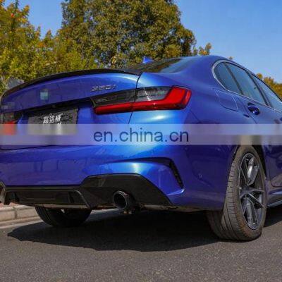 Carbon Black Circular Hole Rear Diffuser for BMW 3 Series G20 2018+ MP Style Rear Bumper Lip photo-4