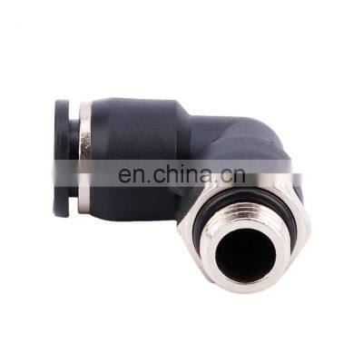 New Design PL Series PL4 Quick Push In Pneumatic Couplings 4mm-12mm Size Male Thread 90 Degree Pneumatic Tube Fittings