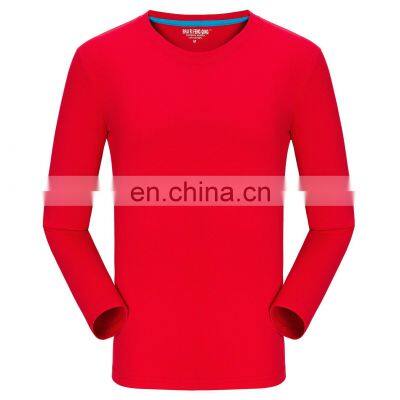 Clothing Wholesale Custom Brand 100% Organic Cotton High Quality Round Neck Plus Size Men's Sportswear Long-sleeved T-shirt photo-3