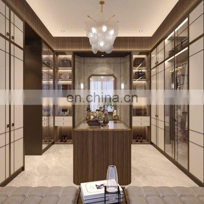 CBMmart Wooden Modern Style Bedroom Furniture Wall Walk in Closet sliding wardrobes