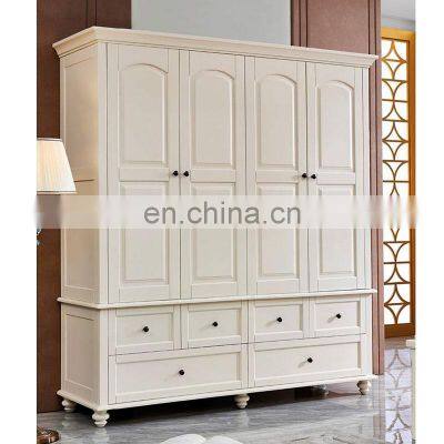 4-door American wardrobes solid Wooden clothing bedroom furniture wardrobe closet