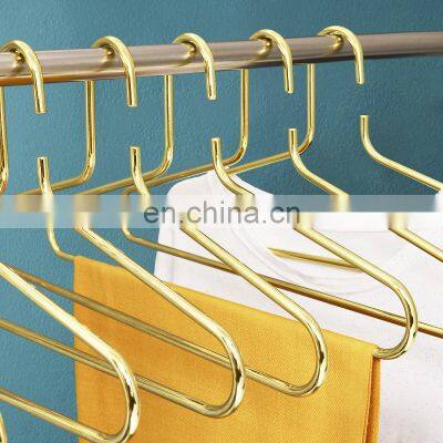 Hangers Suppliers Gold Hair Suits Cheap Wire Laundry Garment Custom Metal Scarf Stand Pants Coat Cloth Rack Hangers For Clothes