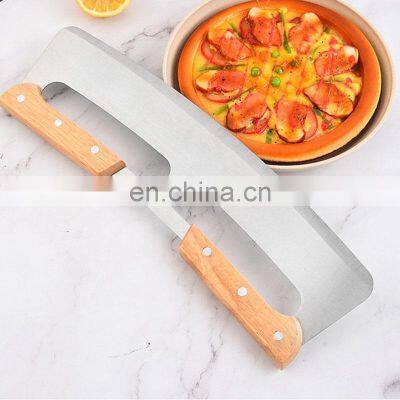 Satisfaction Guaranteed Japanese Branded Wooden Handle Stainless Pizza Cutter Rocker