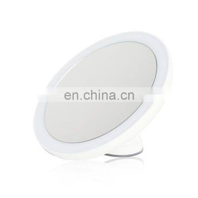 2 in 1 usb charge round LED light makeup mirror wall mounted 5x magnifying mirror suction bathroom mirror