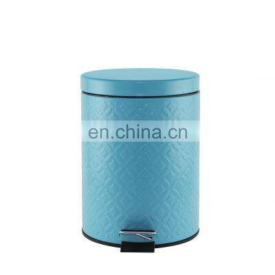 Latest Embossed Body Design Trash Bin Different Colors Capacities Garbage Bin Household Bathroom Steel Powder Coating 	Dustbin photo-2