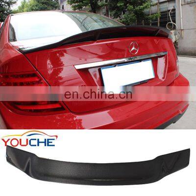 Carbon Fiber Rear Spoiler Trunk Wing  R Style for Mercedes C Class W204 Sedan C180 C200 C250 2007-2014