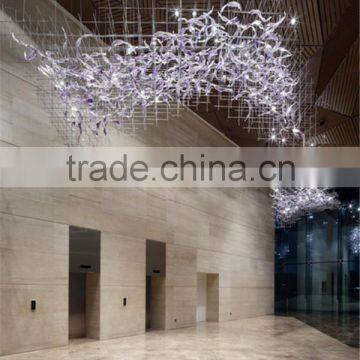 Deluxe Lift Lobbies Decorative Purple Glass Sculpture