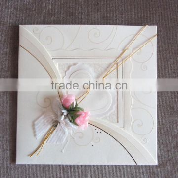 White 18*18cm Blossom Element Love Marriage Wedding Cards