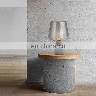 Modern LED Desk Light Mininalist Simple Glass Table Lamp For Living Room Bedroom Decoration Cement Night Lighting photo-5