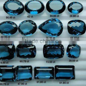 London Blue topaz cabochon Loose Calibrated Briolettes Faceted cut