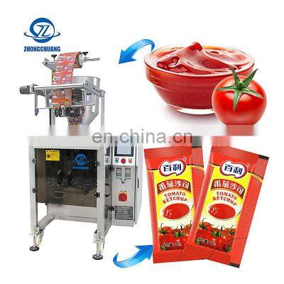 3 Side Sealing Ketchup Sachet Tomato Sauce Honey Packaging Machines Automatic Liquid Packing Machine