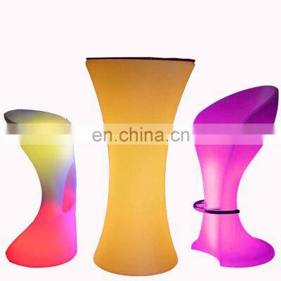 wireless illuminated glowing led portable led light bar cocktail tables and chairs led glow waterproof bar table