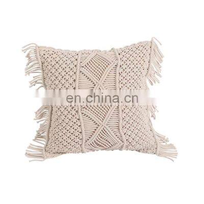 Hot Selling Macrame Boho Knitted Pillow Cover, Handmade Bohemian Cotton Decorative Cushion Cover Vietnam Supplier photo-3