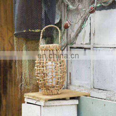 Hot Natual Woven Water Hyacinth Lantern Centerpiece Candle Holder in Bulk European Style Vietnam Supplier photo-4