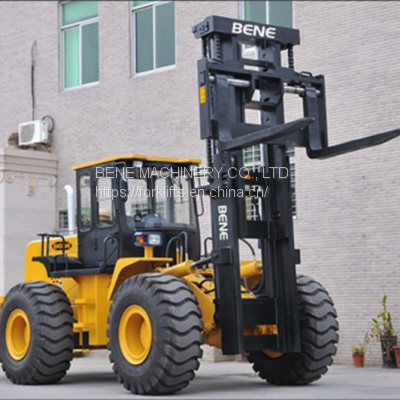 BENE 20ton Articulated Rough Terrain Forklift 20T 4X4 Off-road Forklift Truck ROPS photo-2