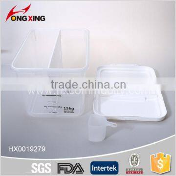 Transparent 15L Plastic Dry Food Container With Compartment photo-5
