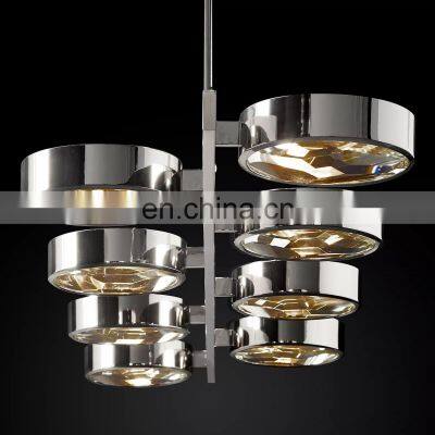 MONTESQUIEU Modern Decoration Industry Metal Line Glass Circular Chandelier Living Room Hotel Home Decoration Lighting Fixtures photo-5