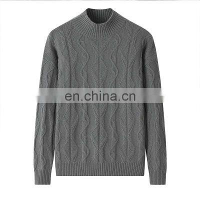 Modern Casual Women's Knitting Jumper 100% Cashmere Sweater with Crew Neck Solid Color Front Logo Winter Style