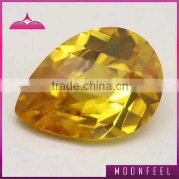 golden Pear Shape synthetic stones jewelry