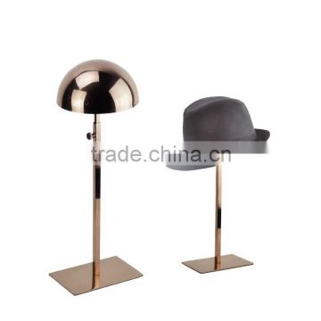 Stainless steel bracket hat display Rose gold finished Brand hat display titanium finished stand THH001-3