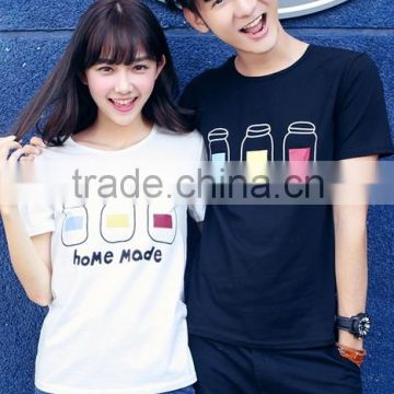 2014 New Design hot t shirt for couples with vivid print from NanChang Garment Factory