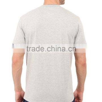 Fashionable Custom Mens Grey Henley Neck T-shirts photo-4